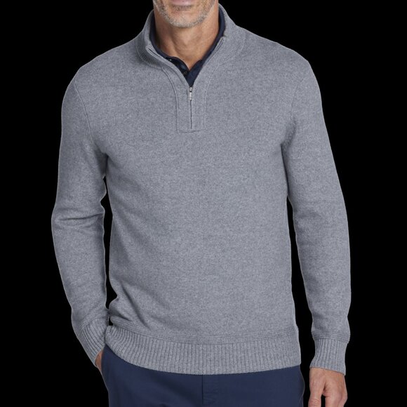 BNWT Modern Fit 1/4-Zip Sweater Size XL in Grey by Joseph Abboud - Picture 1 of 9